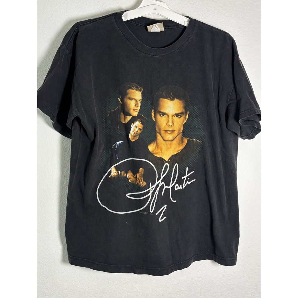 Vintage Ricky Martin 1999 Tour T-Shirt Winterland Black Large Made in USA 90s